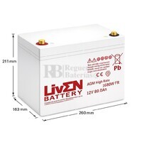 Bater�a 12 Voltios 80 Amperios LVHR12-1680W | Liven Battery